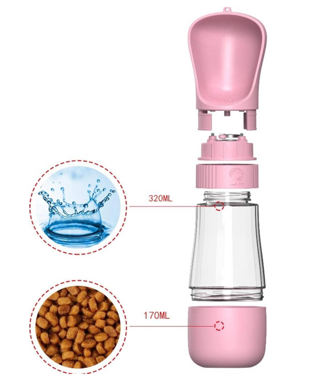 PetCup – Botella Portátil de Agua y Comida para Mascotas