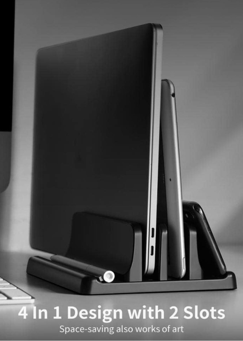 DeskMate – Soporte 3 en 1 para Laptop, Tablet y Teléfono