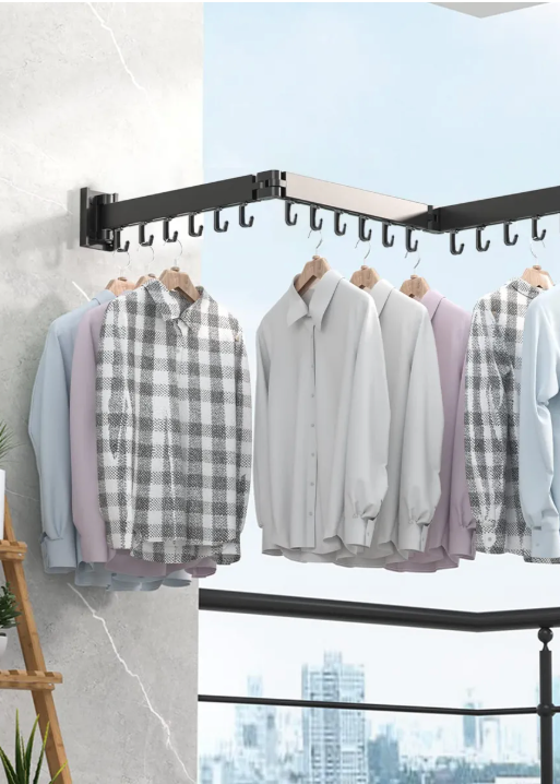 Perchero Retráctil Plegable – Ahorro de Espacio y Estilo Minimalista