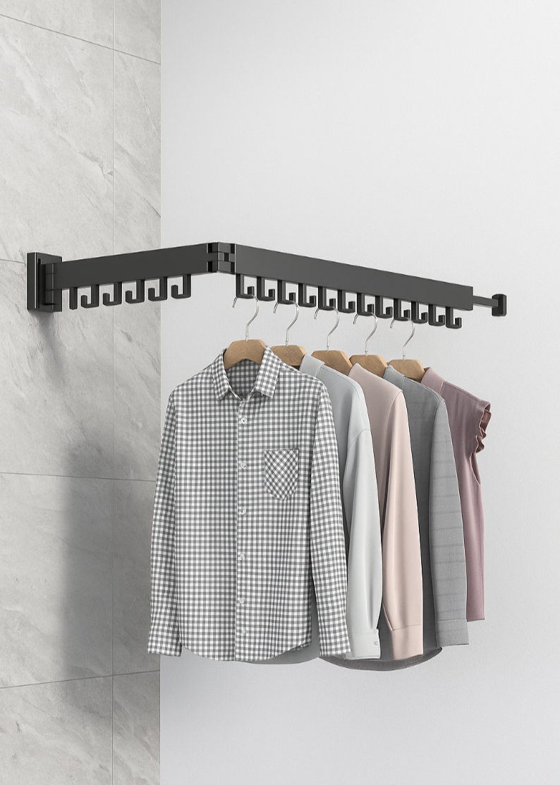 Perchero Retráctil Plegable – Ahorro de Espacio y Estilo Minimalista