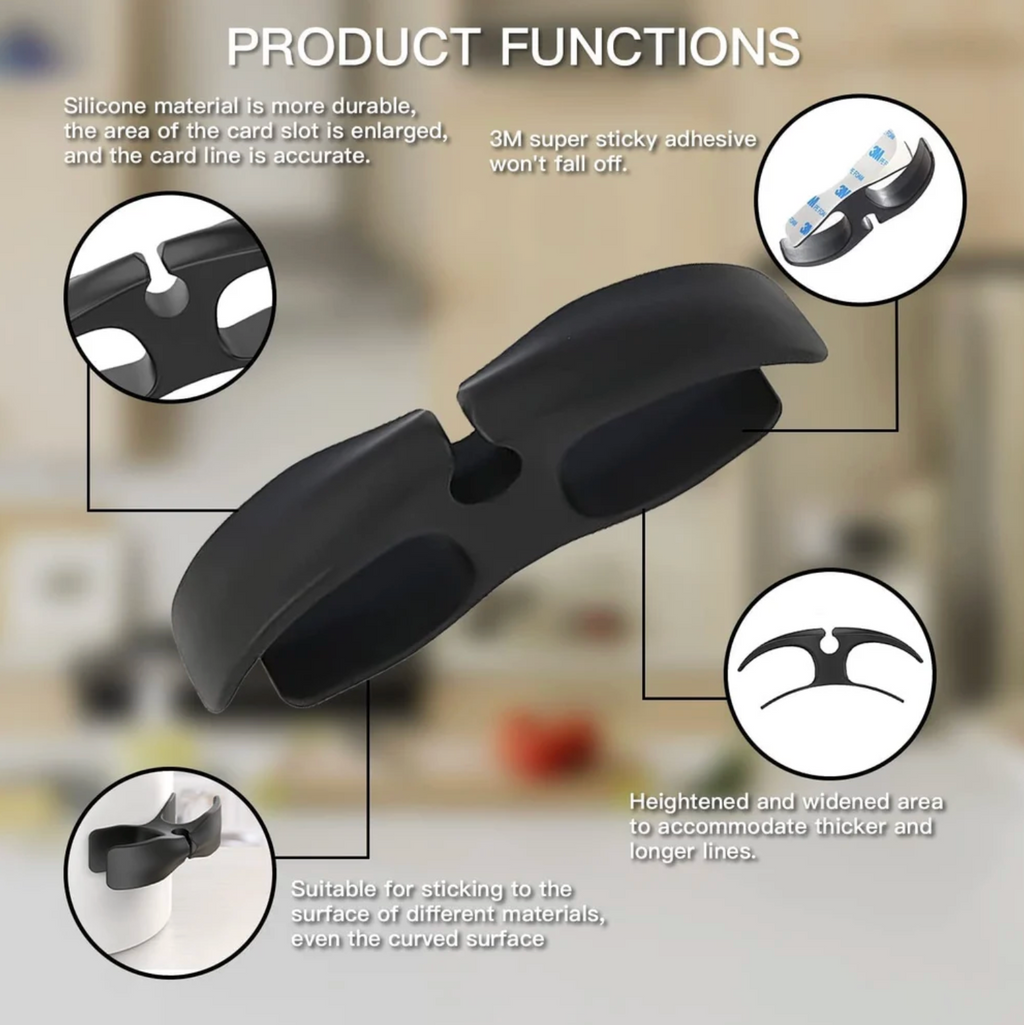 Organizador de Cables de Silicona 3M – Soporte Adhesivo Reutilizable