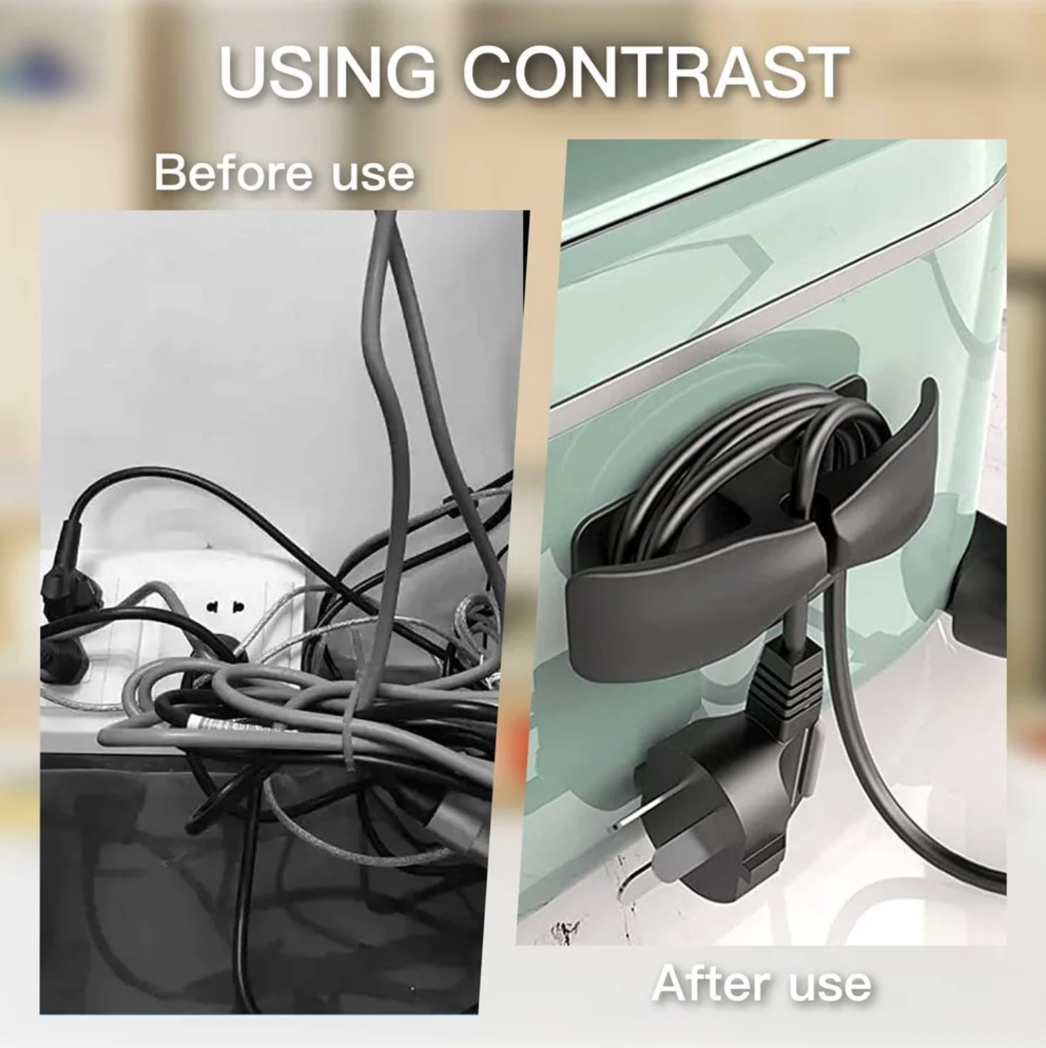 Organizador de Cables de Silicona 3M – Soporte Adhesivo Reutilizable